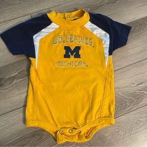 Michigan Wolverines Football Baby 6-9M One Piece - Maize Yellow and Blue